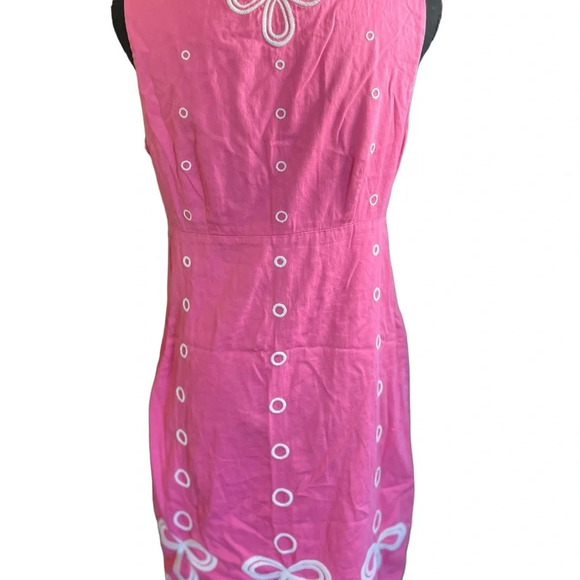 Lilly Pultizer Pink and White Sleeveless Dress. Size: 8 - Picture 6 of 9